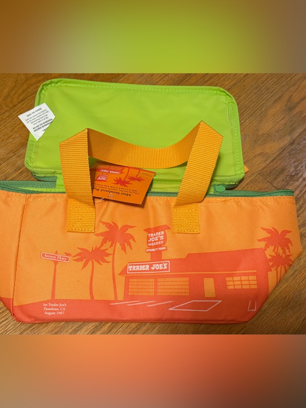 Trader Joe's Orange & Lime Insulated Tote Bag